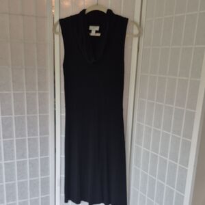LOFT Black Midi Dress